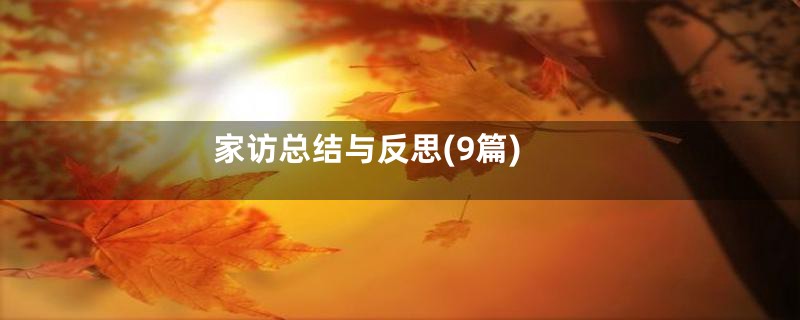家访总结与反思(9篇)