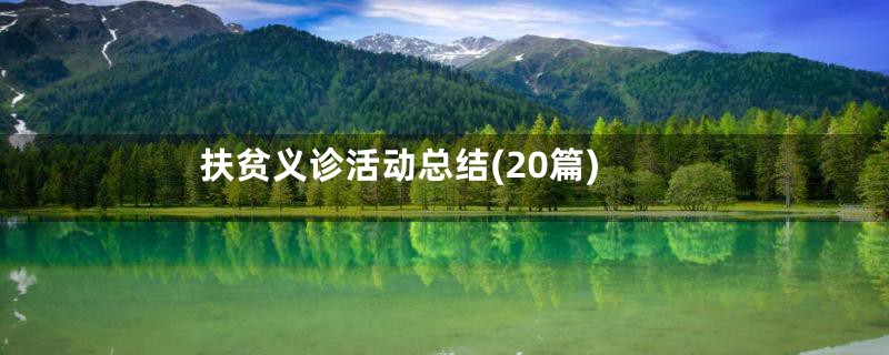 扶贫义诊活动总结(20篇)