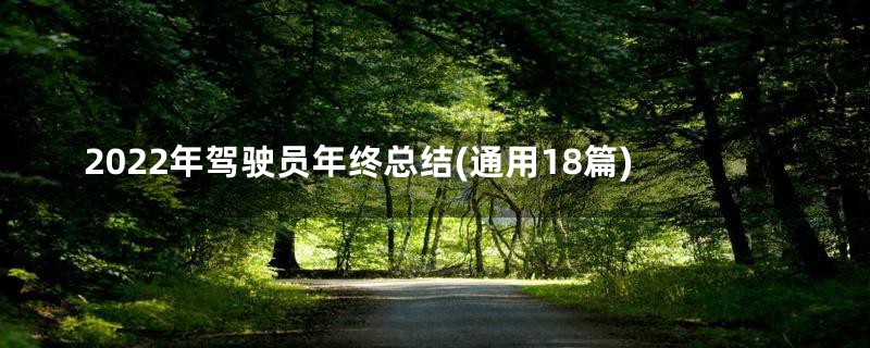 2022年驾驶员年终总结(通用18篇)