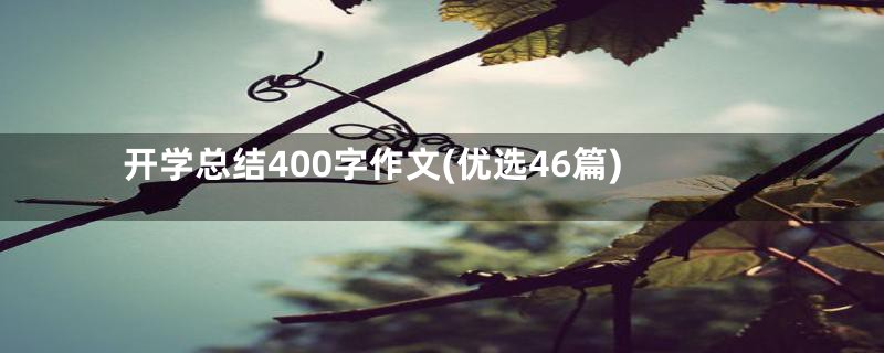 开学总结400字作文(优选46篇)