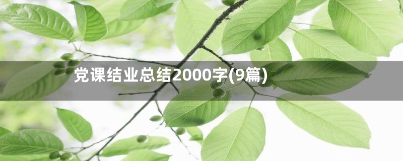 党课结业总结2000字(9篇)