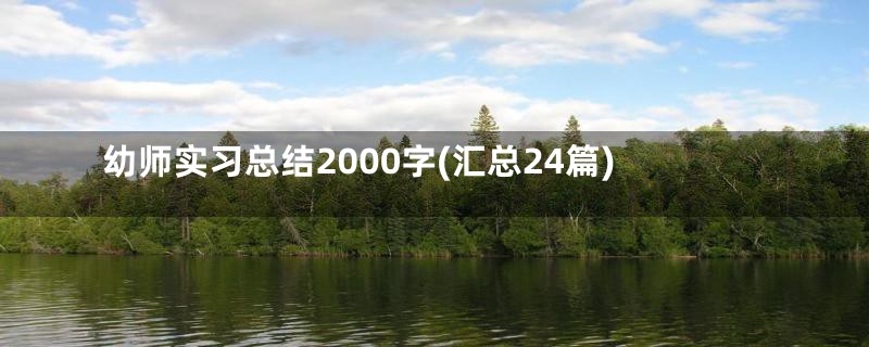 幼师实习总结2000字(汇总24篇)