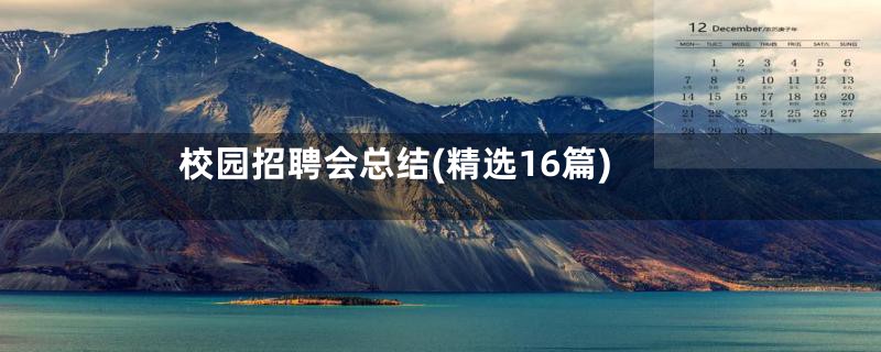 校园招聘会总结(精选16篇)