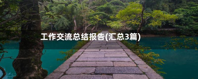 工作交流总结报告(汇总3篇)