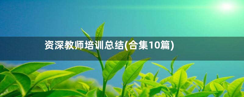 资深教师培训总结(合集10篇)