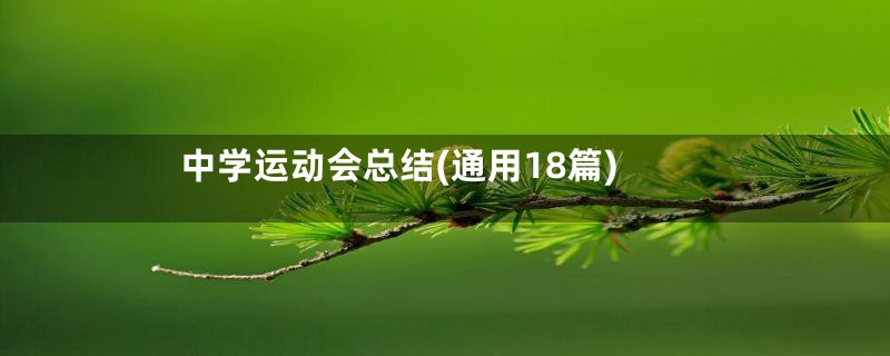 中学运动会总结(通用18篇)