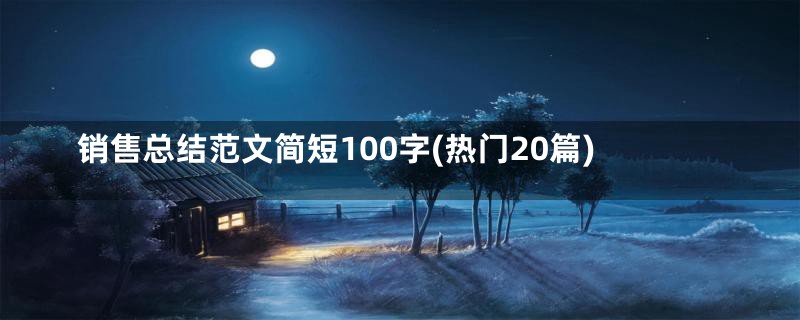 销售总结范文简短100字(热门20篇)