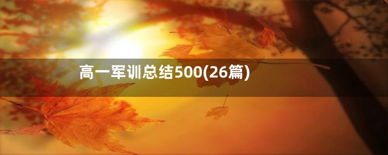 高一军训总结500(26篇)