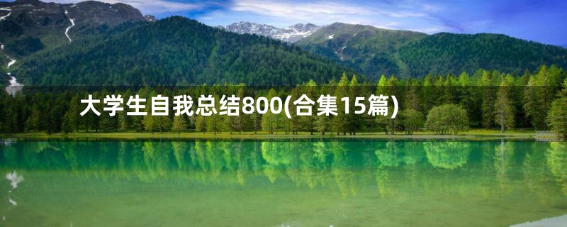 大学生自我总结800(合集15篇)