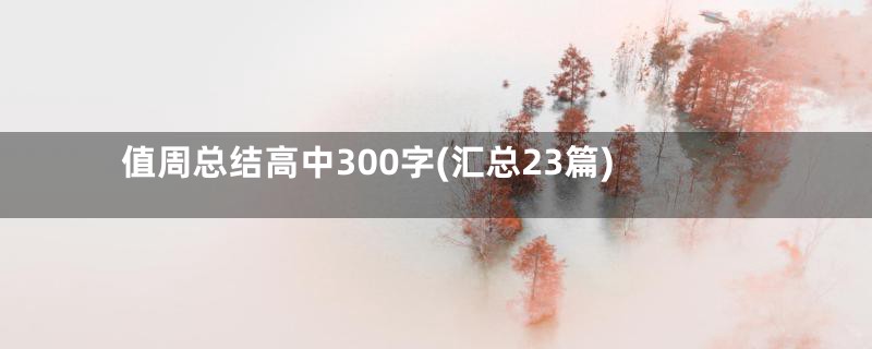 值周总结高中300字(汇总23篇)