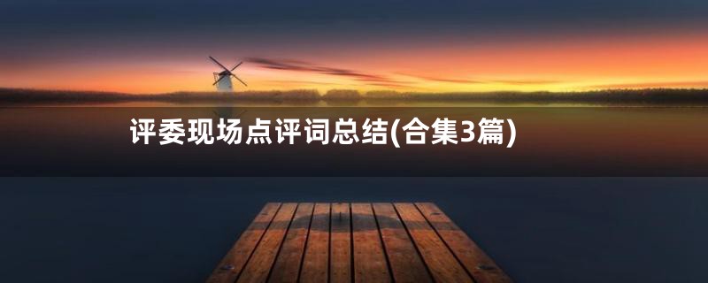 评委现场点评词总结(合集3篇)