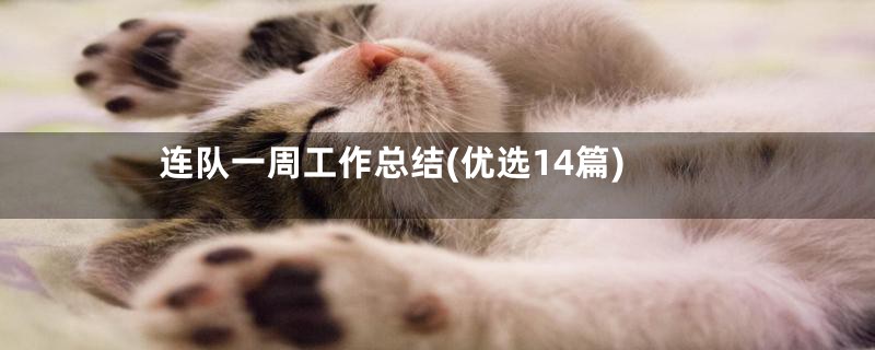 连队一周工作总结(优选14篇)