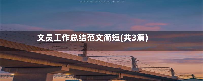 文员工作总结范文简短(共3篇)