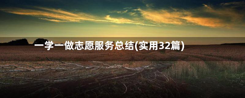 一学一做志愿服务总结(实用32篇)