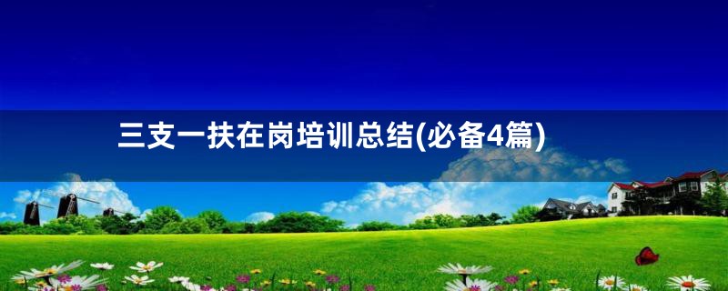 三支一扶在岗培训总结(必备4篇)