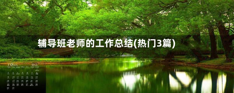 辅导班老师的工作总结(热门3篇)