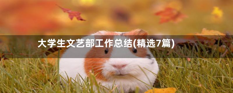 大学生文艺部工作总结(精选7篇)