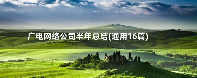 广电网络公司半年总结(通用16篇)