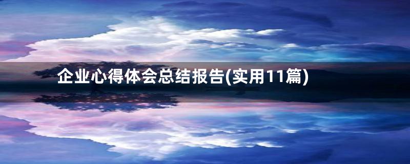 企业心得体会总结报告(实用11篇)