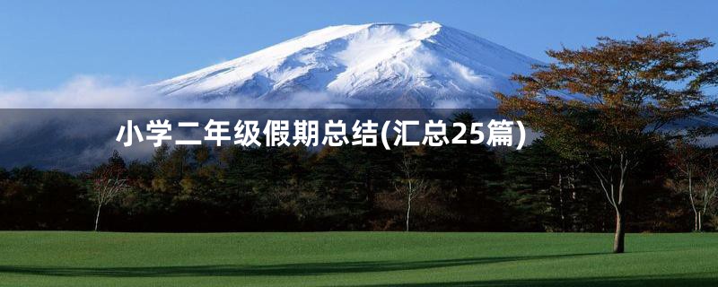 小学二年级假期总结(汇总25篇)