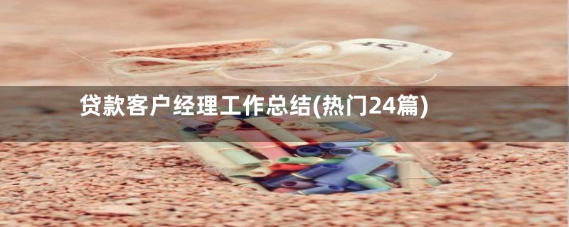 贷款客户经理工作总结(热门24篇)