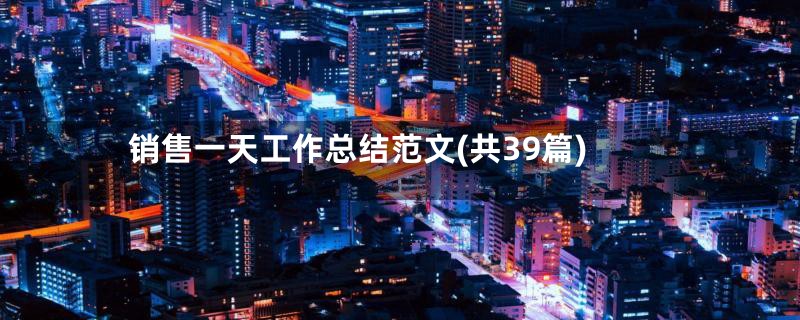 销售一天工作总结范文(共39篇)