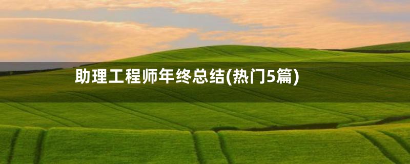 助理工程师年终总结(热门5篇)