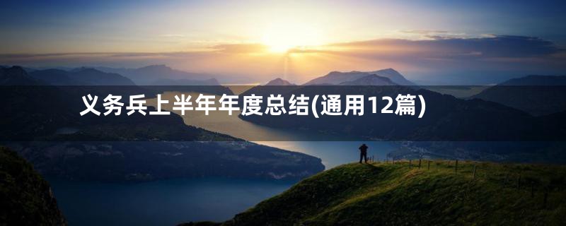 义务兵上半年年度总结(通用12篇)