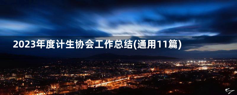 2023年度计生协会工作总结(通用11篇)
