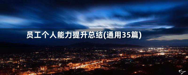 员工个人能力提升总结(通用35篇)