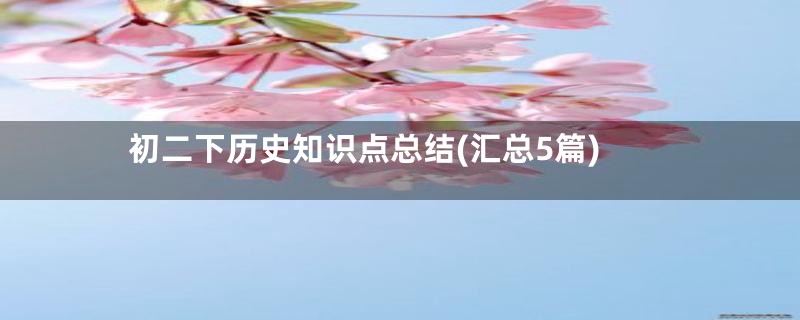 初二下历史知识点总结(汇总5篇)