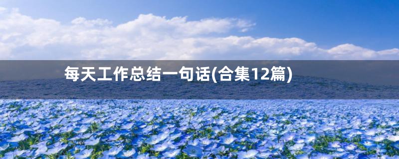 每天工作总结一句话(合集12篇)