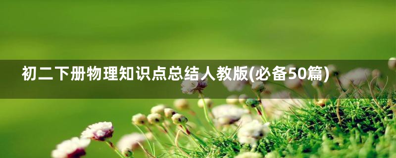 初二下册物理知识点总结人教版(必备50篇)
