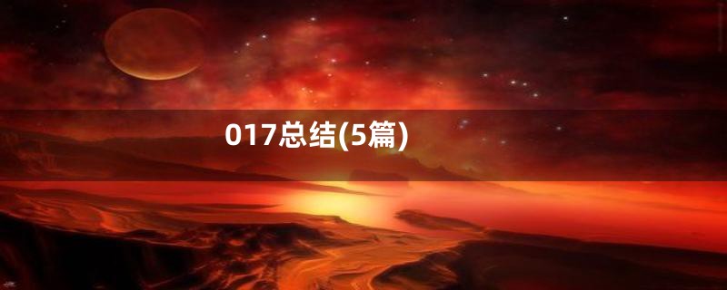 017总结(5篇)
