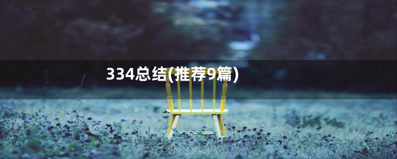 334总结(推荐9篇)