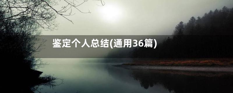 鉴定个人总结(通用36篇)