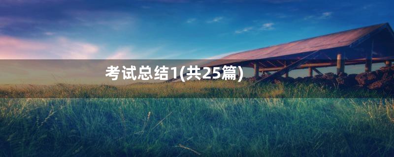 考试总结1(共25篇)