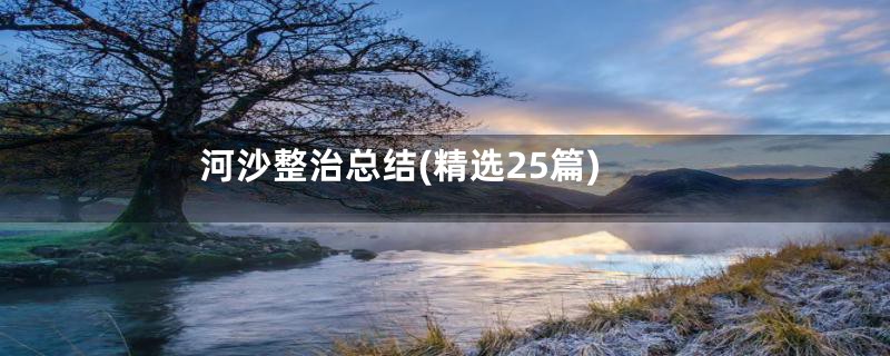 河沙整治总结(精选25篇)