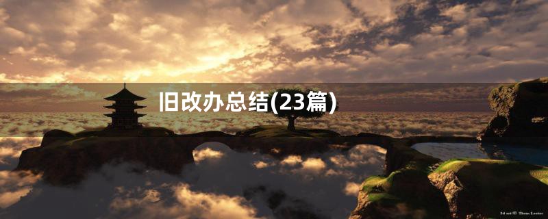 旧改办总结(23篇)
