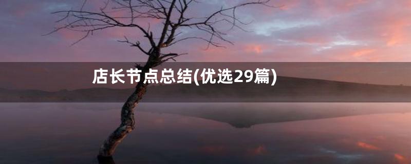 店长节点总结(优选29篇)