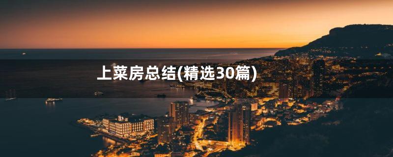 上菜房总结(精选30篇)