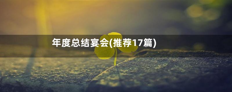 年度总结宴会(推荐17篇)