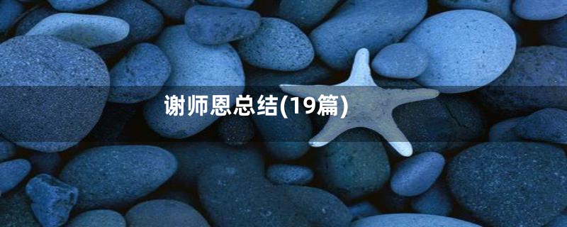 谢师恩总结(19篇)