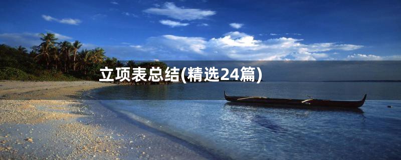 立项表总结(精选24篇)