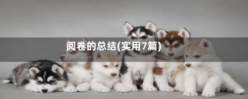阅卷的总结(实用7篇)
