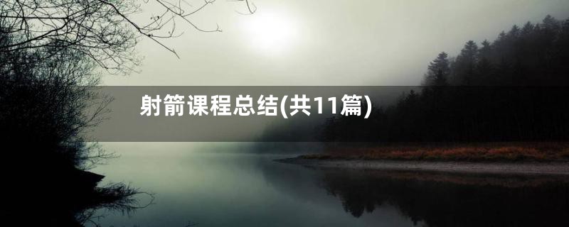 射箭课程总结(共11篇)