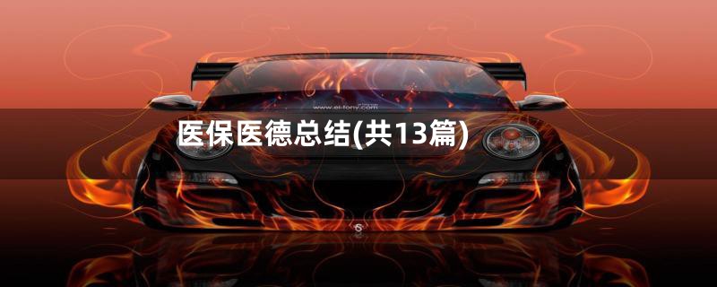 医保医德总结(共13篇)