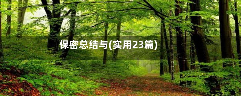 保密总结与(实用23篇)