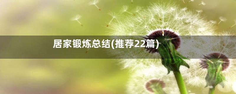 居家锻炼总结(推荐22篇)