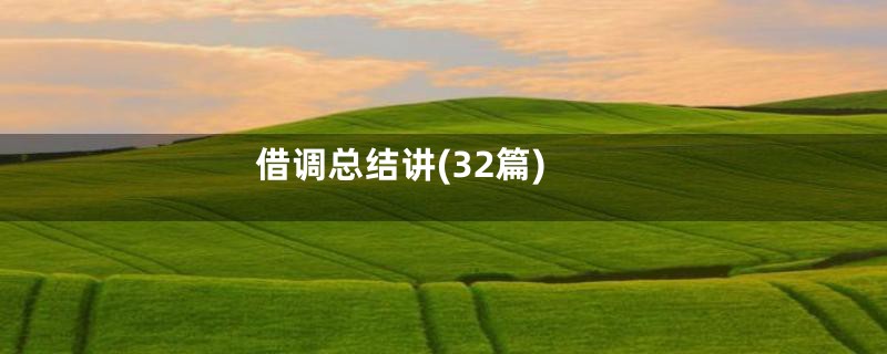 借调总结讲(32篇)